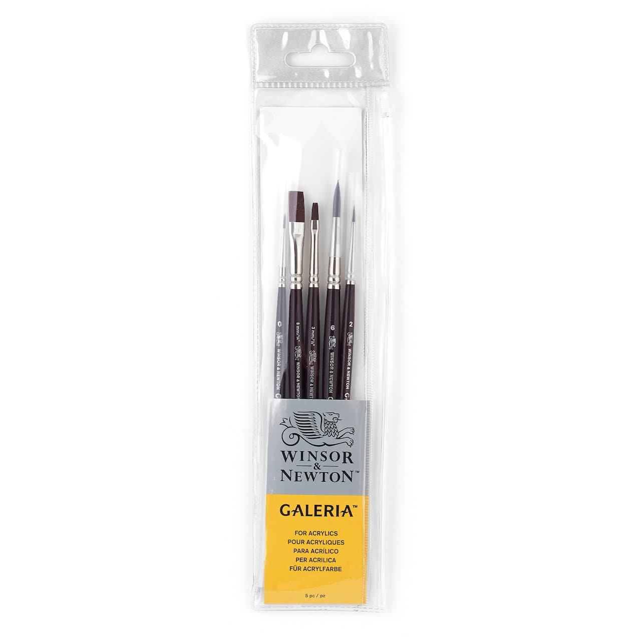 Winsor & Newton® Galeria® Short Handle Brush 5 Pack